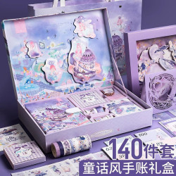 創意手帳禮盒套裝筆記本學生中國風復古兒童禮品可愛畢業貼紙膠帶
