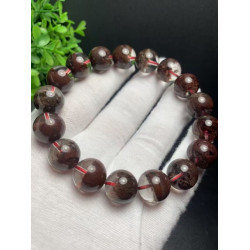 永韻水晶 天然7A級紅綠幽霛圓珠手鏈  老料紅幽霛散珠手串 批髮
