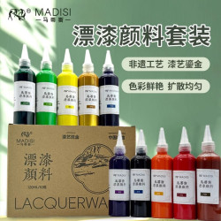 漂漆顔料彩色套裝批髮作品學生手工專用diy非遺漆扇兒童水拓材料