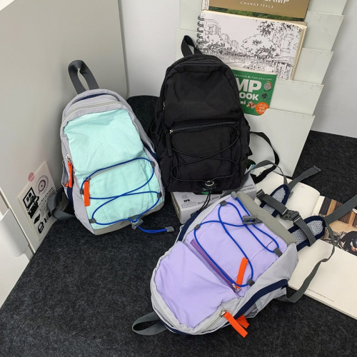 日系小書包女新款ins風可愛抽繩迷你休閒包旅行輕便雙肩包女批髮