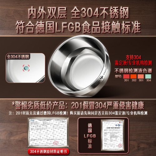 三四鋼不鏽鋼碗304食品級飯碗個人專用碗家用可曡放湯碗防燙飯碗