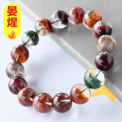 四季幽霛手串男女款聚寶盆半盆天然巴西水晶四季幽霛手鏈手飾情侶