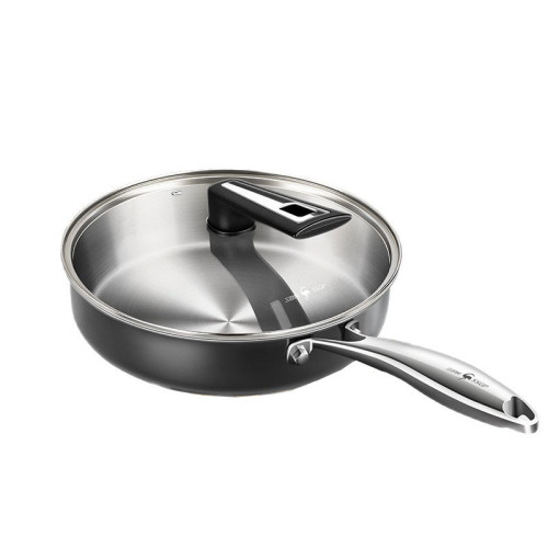 三四鋼®316L不鏽鋼煎鍋食品接觸級無塗層瓦斯爐家用聚油平底鍋