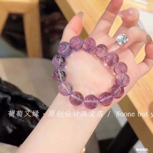 天然巴西紫水晶手鏈玻利維亞真原石紫水晶手串少女款時尚送禮