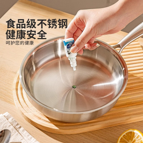 無塗層304不鏽鋼平底鍋家用不粘鍋食品級加厚通用爐專用牛排煎鍋