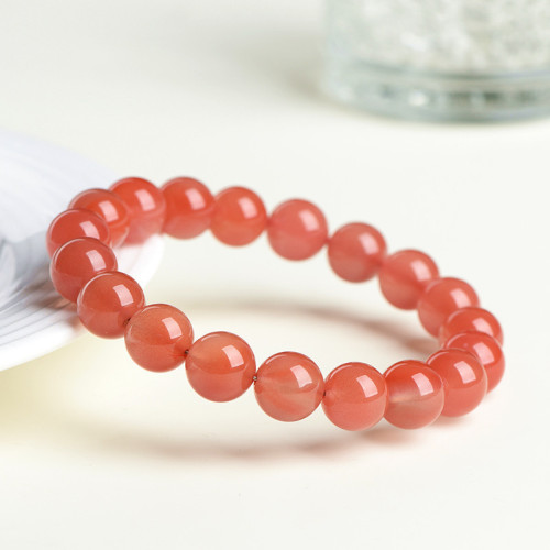久雅水晶 天然南紅櫻桃紅瑪瑙手鏈  櫻桃紅圓珠 DIY飾品 廠家直銷