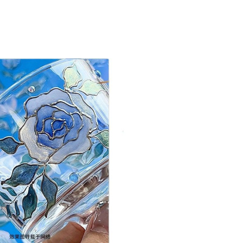 玻璃顔料套裝玫瑰茉莉花香月夜金桂手繪花園勾線筆免烤金邊玻璃盃