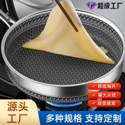 德國316不鏽鋼深煎鍋煎炒兩用不粘平底鍋燃氣灶適用家用煎蛋煎餅