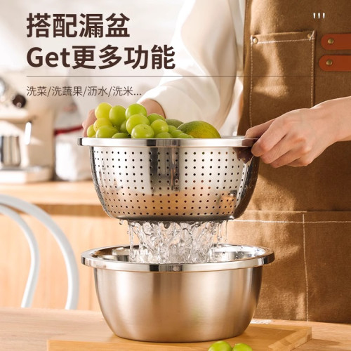 特厚304不鏽鋼盆家用湯盆廚房打蛋食品調料盆洗菜烘焙級加深缸盆