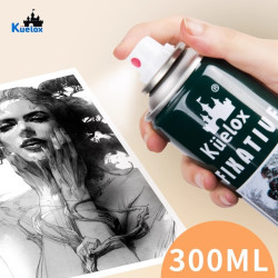 高爾樂定畫液素描大瓶300ml學生diy油畫棒美術色粉通用定型固色劑