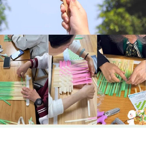 竹編扇子diy團扇套裝非遺材料手工工具兒童中式親子活動道具 用扇