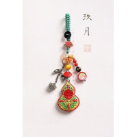 天然原礦硃砂精品紅砂彩繪「葫蘆～福祿】 硃砂含量高達95%以上