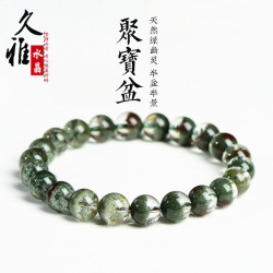 久雅水晶 7A級天然聚寶盆紅綠幽霛手鏈 半盆紅綠幽霛圓珠手串批髮