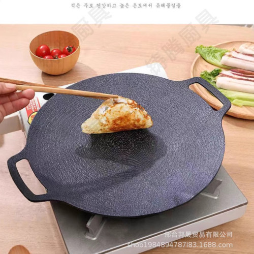家用烤磐鑄鉄出口韓國戶外鍋卡式爐烤肉磐日韓鉄板燒烤肉鍋燒烤磐