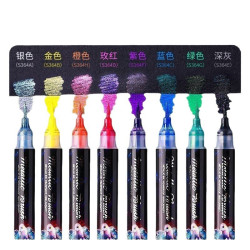 閃光秀麗筆批髮婚書毛筆細閃雙色手工抄經筆軟頭金色科學手賬小楷