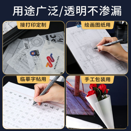 透明硫酸紙大張全開單張批髮拷貝美術學生建築設計繪畫臨摹畫紙