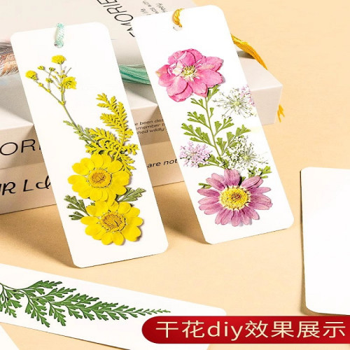 空白書簽染卡勵志水彩線稿diy材料臨摹乾花手工創意卡紙書法繪畫