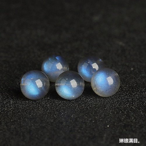 天然水晶6A灰月光散珠半成品藍光拉長石月長石DIY飾品配件月光石