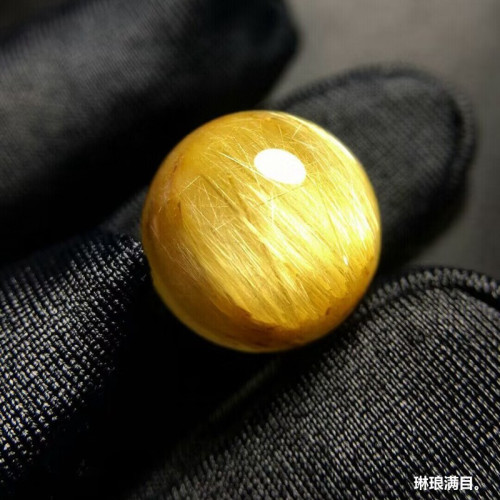 天然水晶巴西金髮晶散珠男女款鈦晶單珠情侶款招財金髮晶手鏈時尚