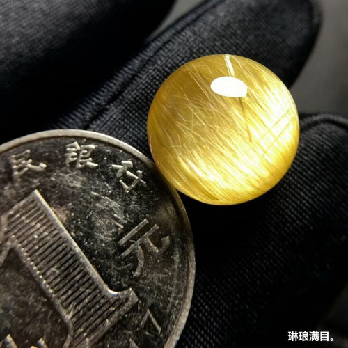 天然水晶巴西金髮晶散珠男女款鈦晶單珠情侶款招財金髮晶手鏈時尚