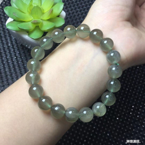 天然巴西綠髮晶手鏈男女士滿髮順髮貓眼水晶手串貓眼石板鈦晶送禮