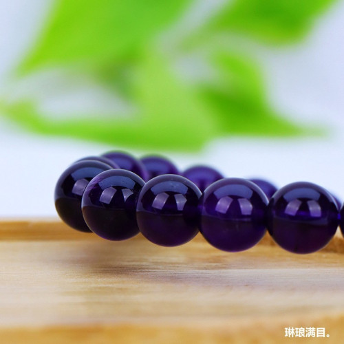 【包郵】天然紫水晶散珠手鏈巴西單圈紫水晶單珠珠子男女送禮