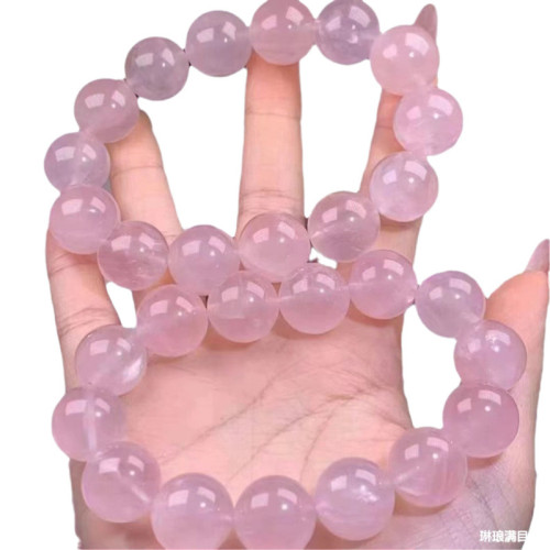 天然粉晶手鏈星光粉水晶手鏈顔色清新晶體通透粉嫩少女心手串配件