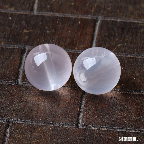 【包郵】天然冰種六芒星光粉晶手串女配珠圓珠馬粉散珠粉水晶單珠