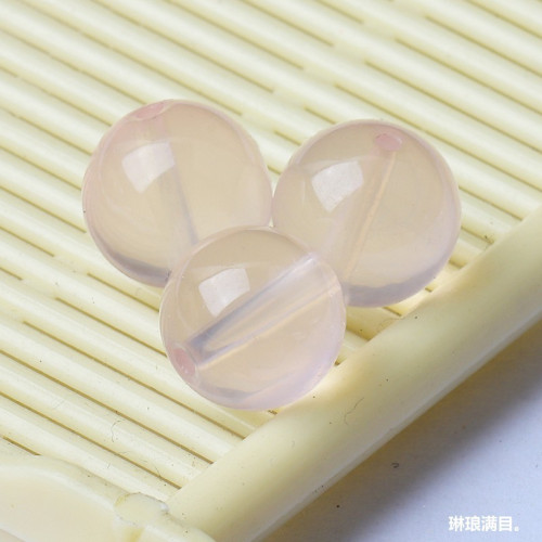 【包郵】天然冰種六芒星光粉晶手串女配珠圓珠馬粉散珠粉水晶單珠
