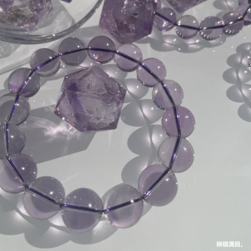 玻利維亞紫水晶手鏈天空之鏡全淨體天然紫水晶手串少女款紫色手飾
