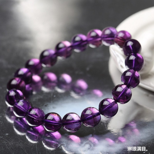 天然紫水晶手鏈烏拉圭紫色水晶單圈巴西手串女生日禮物飾品助運勢