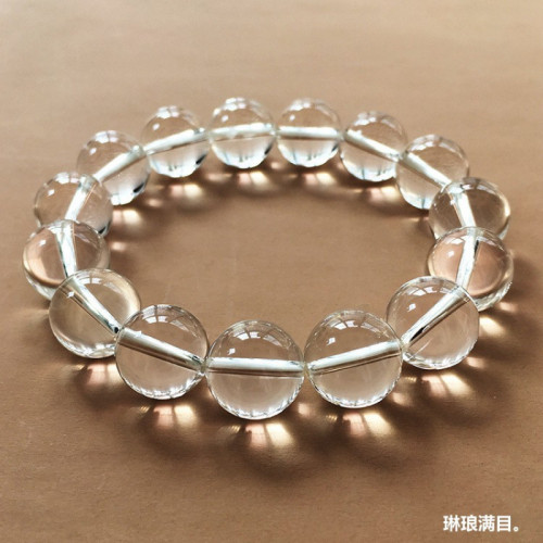 天然白水晶手鏈女男情侶巴西轉運珠子禮物彿珠唸珠白水晶手串批髮