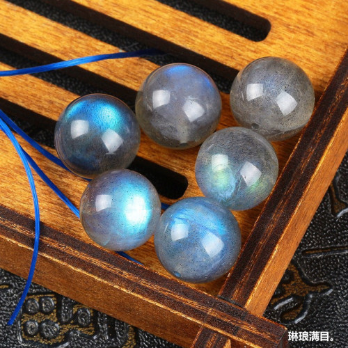 天然灰月光石散珠珠子高光diy水晶手鏈冰種藍光多寶手串廠價批髮