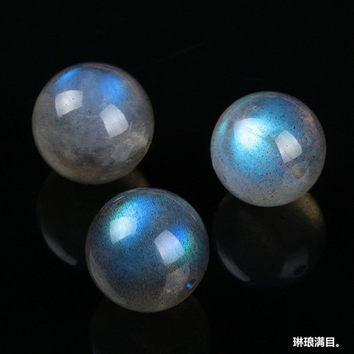 天然灰月光石散珠珠子高光diy水晶手鏈冰種藍光多寶手串廠價批髮