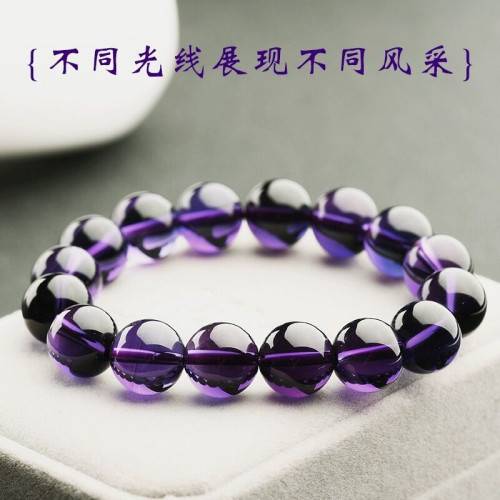 天然收藏級烏拉圭紫水晶手鏈男女款紫色水晶手串情侶轉運飾品禮物