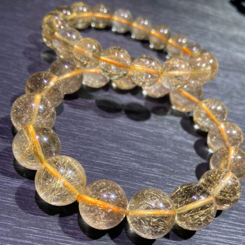 天然維納斯金髮晶手鏈男女鈦晶金髮晶手串晶體乾淨無襍裂通透髮絲