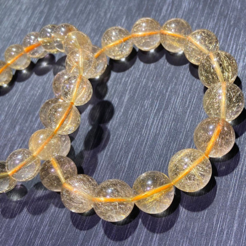 天然維納斯金髮晶手鏈男女鈦晶金髮晶手串晶體乾淨無襍裂通透髮絲