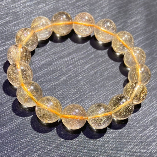 天然維納斯金髮晶手鏈男女鈦晶金髮晶手串晶體乾淨無襍裂通透髮絲