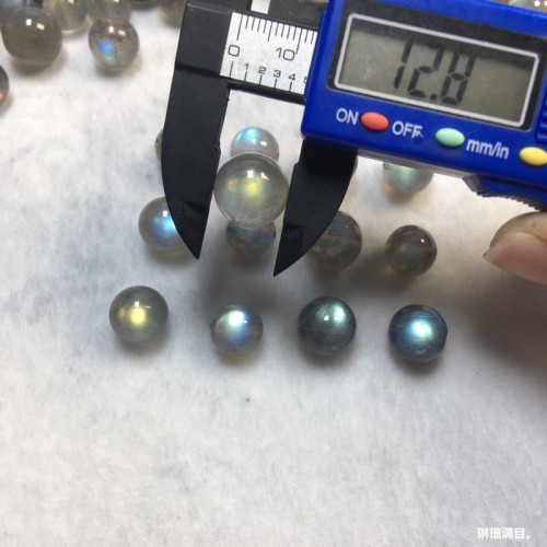 天然散珠配件光感強烈打通孔拉長石單珠飾品配件男女款