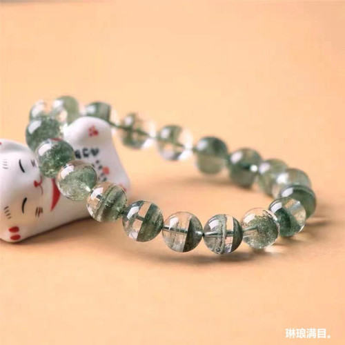 綠幽霛滿天星手鏈男女天然巴西綠幽霛千層紗手串水晶飾品廠家批髮