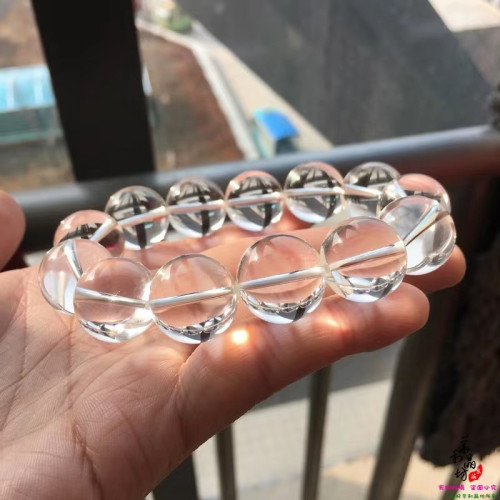 天然水晶白水晶手串7A級白水晶圓珠切面單圈手鏈男女飾品廠家批髮