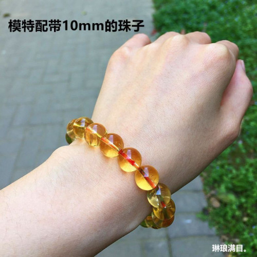 【招財】黃水晶手鏈黃水晶手串男女款水晶石天然巴西天然水晶送禮