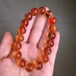 永韻水晶 巴西黃水晶手鏈 巴西黃水晶單圈圓珠手鏈
