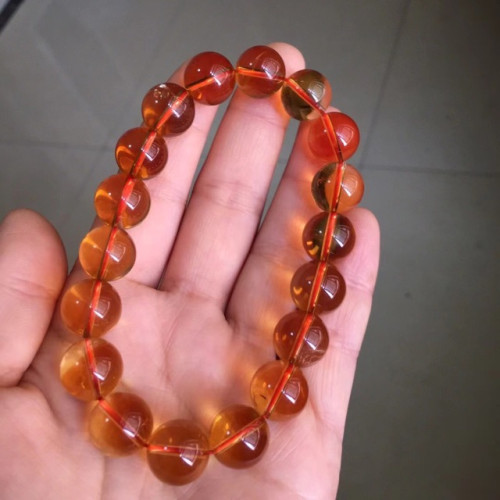 永韻水晶 巴西黃水晶手鏈 巴西黃水晶單圈圓珠手鏈