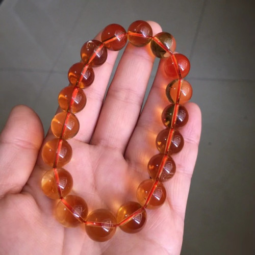 永韻水晶 巴西黃水晶手鏈 巴西黃水晶單圈圓珠手鏈