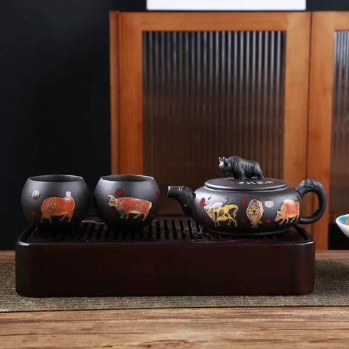 大破價原鑛變色鳳鳴壺大容量紫砂壺泡茶壺預熱變色廠家低價供全系