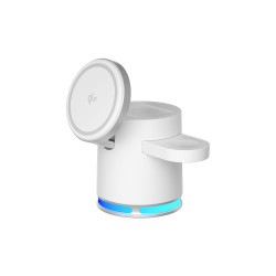 新款QI2magsafe磁吸三合一無線充電器15W快充桌面RGB氛圍燈無線充
