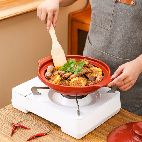 天戈大口紅色砂鍋耐高溫陶瓷乾鍋菜魚頭煲湯煲仔飯瓦斯乾燒淺沙鍋 天戈大口紅色砂鍋耐高溫陶瓷乾鍋菜魚頭煲湯煲仔飯瓦斯乾燒淺沙鍋