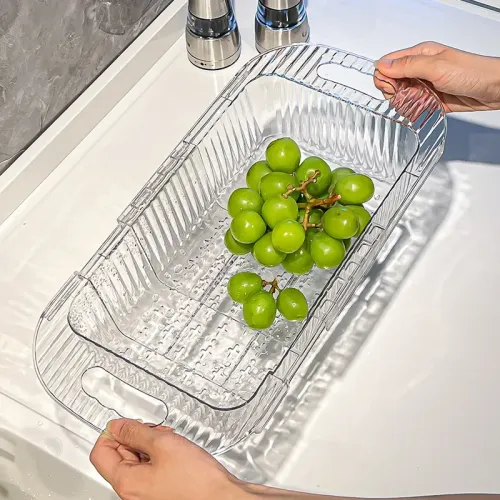 廚房伸縮瀝水架洗菜盆瀝水籃家用水槽濾水籃水池菜籃子洗菜池神器 廚房伸縮瀝水架洗菜盆瀝水籃家用水槽濾水籃水池菜籃子洗菜池神器