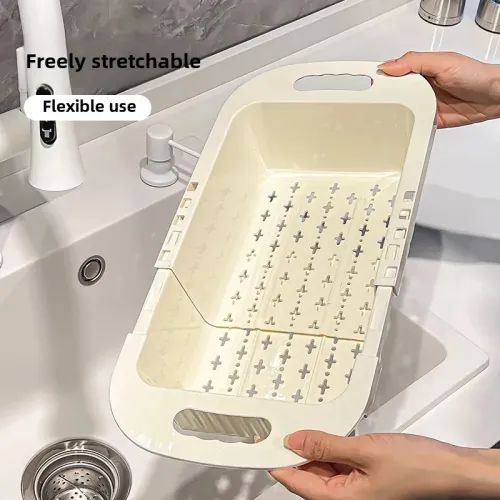 廚房伸縮瀝水架洗菜盆瀝水籃家用水槽濾水籃水池菜籃子洗菜池神器 廚房伸縮瀝水架洗菜盆瀝水籃家用水槽濾水籃水池菜籃子洗菜池神器